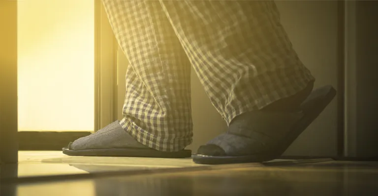 walking with slippers