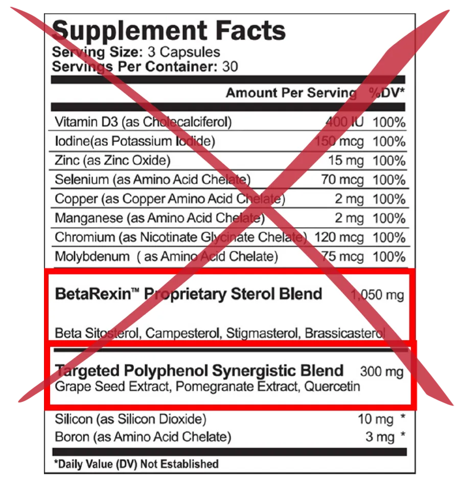 supplement facts x